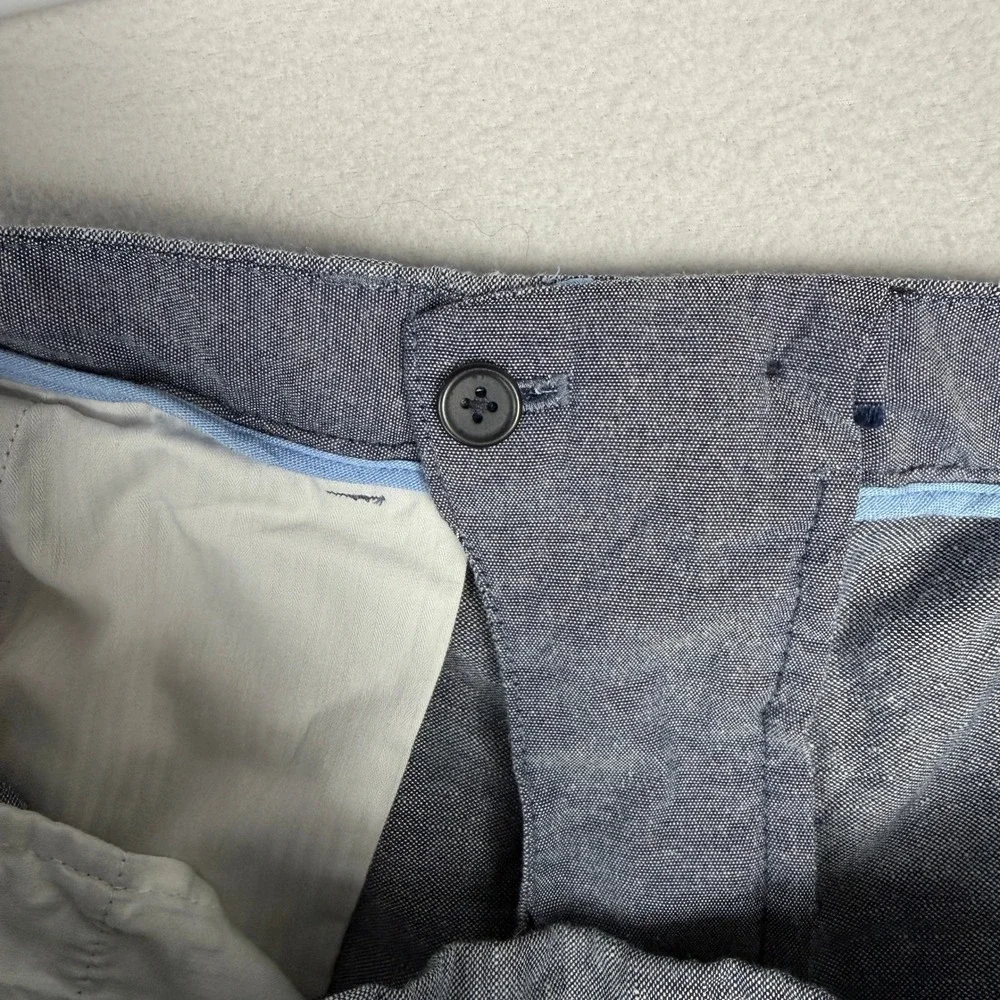 Banana Republic Aiden‎ Chino Pants Mens 34x30 Blue Linen Blend Slim Fit 182156